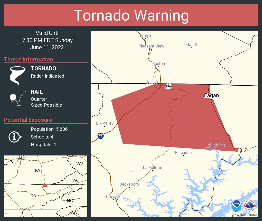 NWS Tornado on Twitter "Tornado Warning continues for Eagan TN until 7