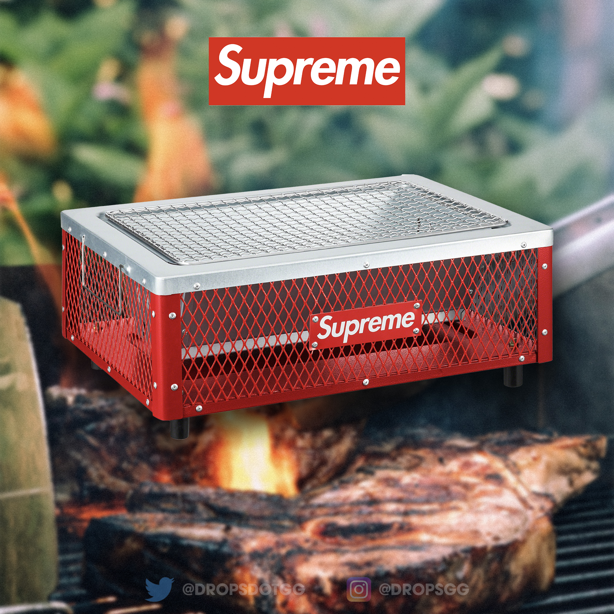 Supreme®/Coleman® Charcoal Grill Redアウトドア - 調理器具