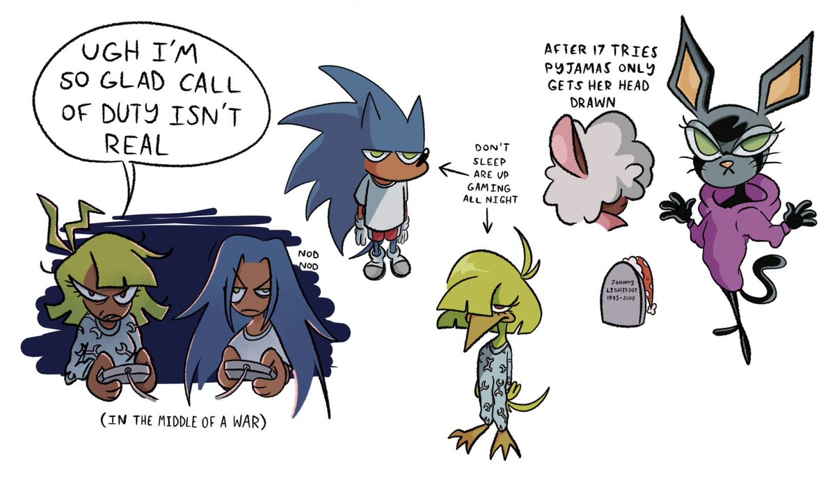 stc characters in their pj's!! #SonicTheHedgehog #SonicTheComic #FleetwaySonic