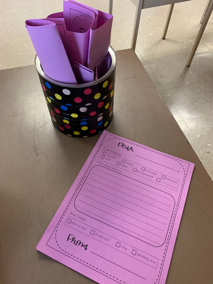 "Started a new thing this week... [Students] let me know how they’re feeling, write what’s on their mind, and then how they want me to reply. The mailbox was full by the end of the day!" —T Miss Dilliott

#TeacherTwitter