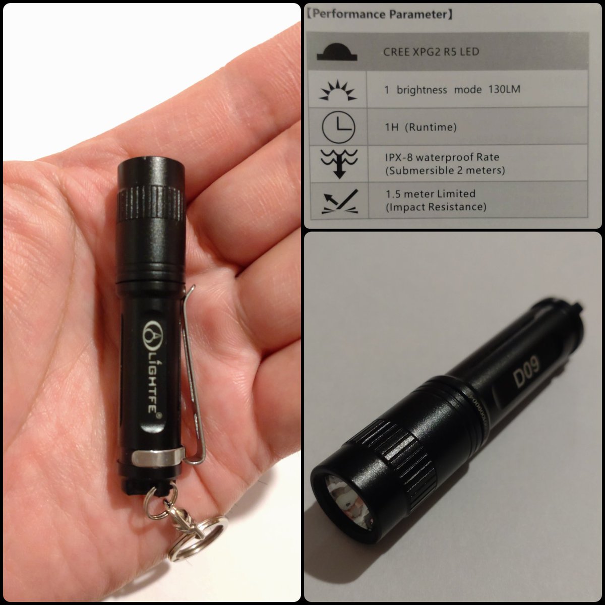 RyXJSg8V1eZ7mfP's tweet photo. LIGHTFE D09
1AAA
シングルモード
ヘッドツイスト
そろそろキーチェーンのライトを変えようと思って購入しました。
耐久性など不明なのですが、とりあえず使ってみます。
…続く
#LIGHTFE
#D09
#Flashlight https://t.co/I2lIVloo6N