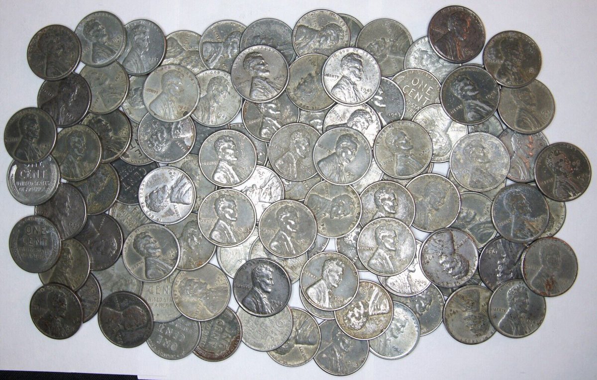 1943 D, P, S Steel Wheat Penny Lot (100) - Old US Coins!
ebay.com/itm/4043256891…

#rarecoins #pennies #coincollecting #coins #CoinAuction
