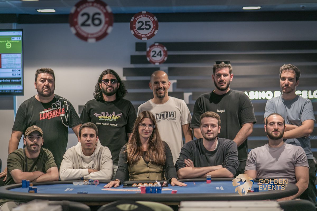 CasinoBarcelona's tweet image. 🦍 @KingKongPoker KO Progresivo

Tenemos la última MESA FINAL de las @goldengamesint en barcelona. 

Estos son los 9 protagonistas que van a luchar por aumentar su casillero de bountys y por el TROFEO de campeón 🏆 

¡ Mucha suerte ! 

#GoldenEvents