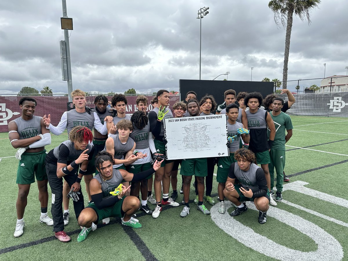 CONGRATULATIONS to @HelixFootball on winning weekend 1 of the SDSU Passing Tournament!