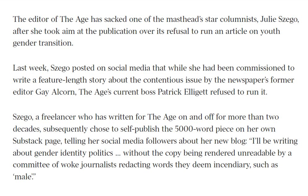 ColouredView's tweet image. Well, @theage this is a little embarrassing? Smacks of internal self-censorship. Shouldn’t you just publish &amp;amp; let your readers judge the merits? 
Isn’t that what fearless editors would do? Or are the junior woodchucks in your newsroom now in charge? 
theaustralian.com.au/subscribe/news…