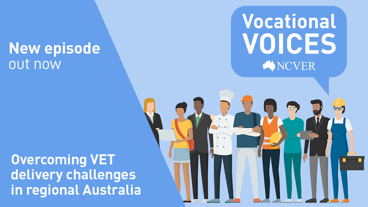 NCVER's tweet photo. 🎧 LATEST PODCAST! 🎧

Our most recent episode of #VocationalVoices is up! If you’re interested in what is happening in #VocationalEducation and #training in Australia, you can listen to our podcast on your preferred platform.

Check it out! https://t.co/M9oPtoHHOi

#NCVER #TAFE https://t.co/QfsoziNJ6i