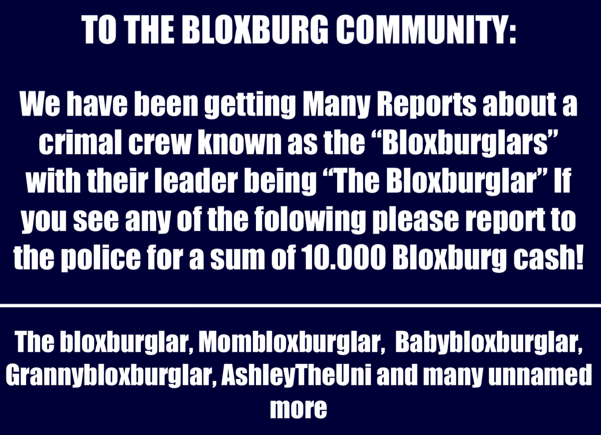 Bloxburg Police Department On Twitter To The Bloxburg And Roblox