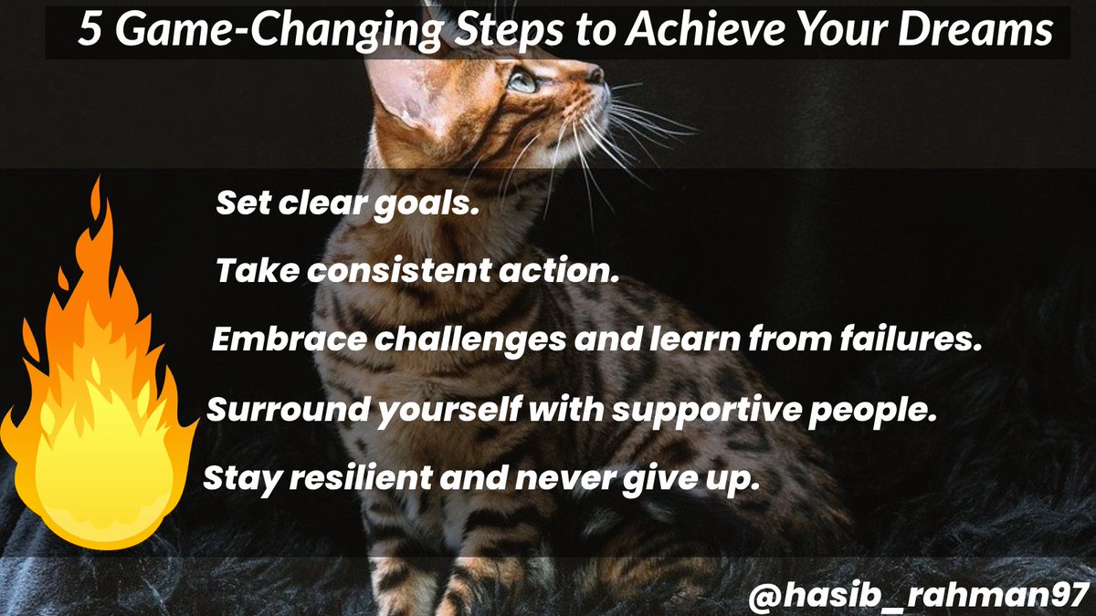 hasib_rahman97's tweet image. 5 Game-Changing Steps to Achieve Your Dreams 💪

#DreamAchievement
#SuccessBlueprint
#GameChangerTips
#DreamsToReality
#GoalGetters
#SuccessPath
#DreamsUnleashed
#DreamBigWinBig
#SuccessRoadmap
#AchieveYourDreams
#SuccessMindset
#SuccessSecrets
#KeysToSuccess