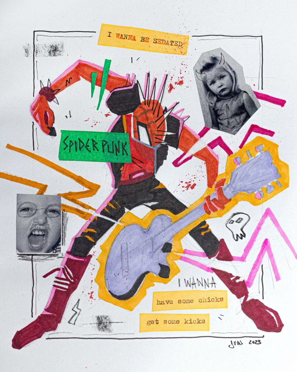 LP Lucas (@lplucasarts) on Twitter photo Went crazy this Sunday drawing Spider-Punk using pencils, markers, a typewriter!, ink, tape, old family photos and finishing digitally. Easter egg: I'm the boy in the left. #AcrossTheSpiderVerse <a href="/JDS_247/">Joaquim Dos Santos</a> <a href="/shinypinkbottle/">Justin K Thompson</a> @Powerkeni <a href="/SpiderVerse/">Spider-Man: Beyond The Spider-Verse</a> <a href="/KaluuyaDani/">Daniel Kaluuya</a> Went crazy this Sunday drawing Spider-Punk using pencils, markers, a typewriter!, ink, tape, old family photos and finishing digitally. Easter egg: I'm the boy in the left. #AcrossTheSpiderVerse <a href="/JDS_247/">Joaquim Dos Santos</a> <a href="/shinypinkbottle/">Justin K Thompson</a> @Powerkeni <a href="/SpiderVerse/">Spider-Man: Beyond The Spider-Verse</a> <a href="/KaluuyaDani/">Daniel Kaluuya</a>