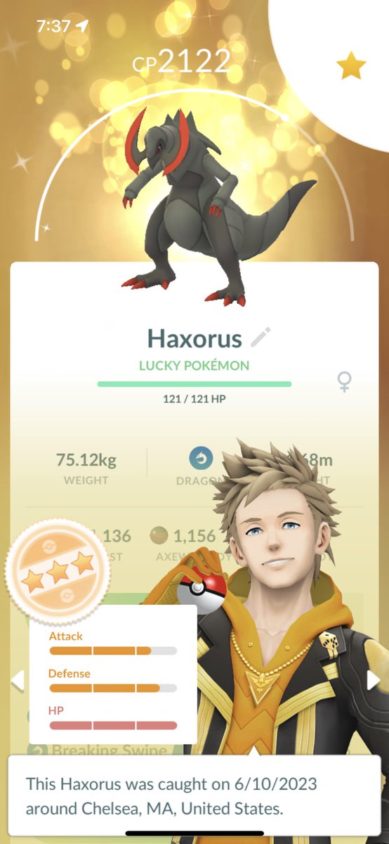 XxCL0UDxX1990's tweet photo. Final results from yesterday’s Community Day. Also managed to get a Shiny from the $.99 research and a lucky shiny from the 5 special trades we got yesterday!! 😃 #ShinyAxew #ShinyFraxure #ShinyHaxorus #SinyPokemon #PokemonGOCommunityDay #PokemonGO https://t.co/ze1exUyNgQ