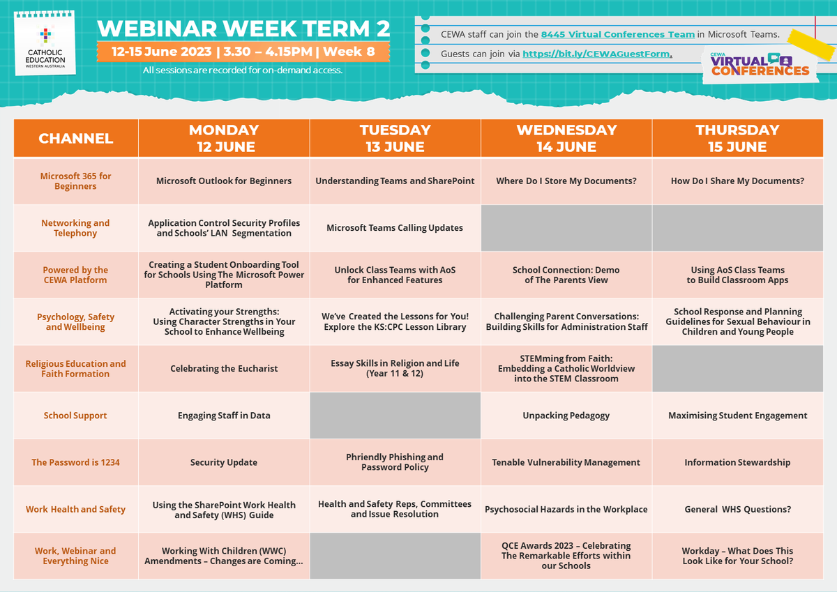 MrsKK8's tweet photo. Feels weird as this is the FIRST TIME I haven't presented in #WebinarWeek in its history!
CEWA staff can join the 8445 Virtual Conference Team and people outside of CEWA can fill in this form to gain access to the live sessions. https://t.co/LjwQ2u3Mq6 https://t.co/4d2ux5Lm5u