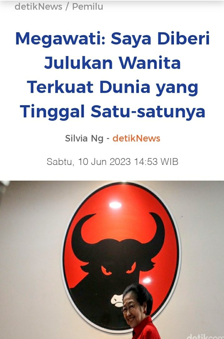 JUMAWA‼
Yg terkuat sdh pasti atlet angkat besi wanita yg jd juara dunia, sdh pasti TERKUAT!💪😁
Jd presiden hanya 2 th berasa 20 th!
Bgm pun sbg anak presiden jauh lbh enak hidupnya dibanding alm ibu sy &amp; jg ibu2 lain kaum jelata!
STOP BILANG bhw PEREMPUAN 🇮🇩 ITU LEMBEK!😤