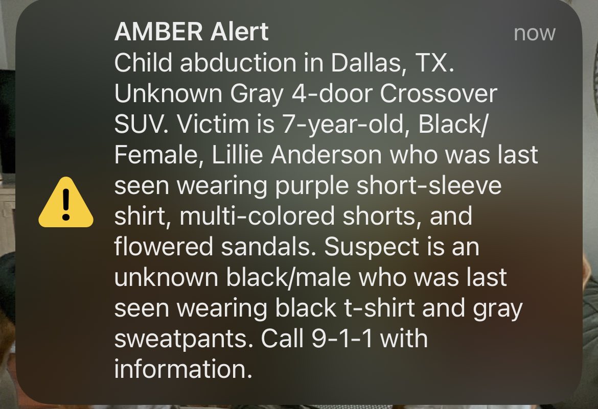 Amber Alert Dallas Tx