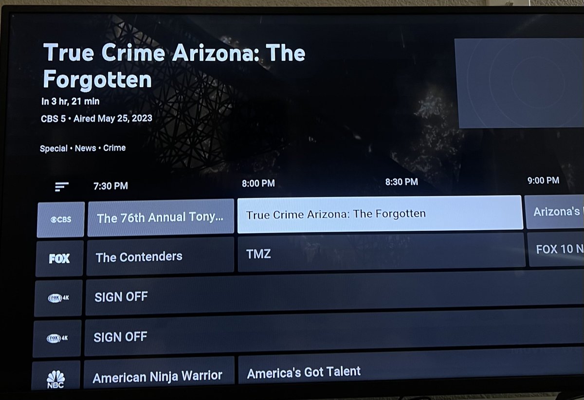 BrianaWhitney's tweet photo. The TV guide is looking good! 

Hope to see you all at 8 pm on CBS 5 for the first airing of our documentary 🙏🏼

As proud as I am of it, tonight is for the native families and women who have fought so long to have their voices heard in the MMIW crisis. https://t.co/qWiHJ5PtH3