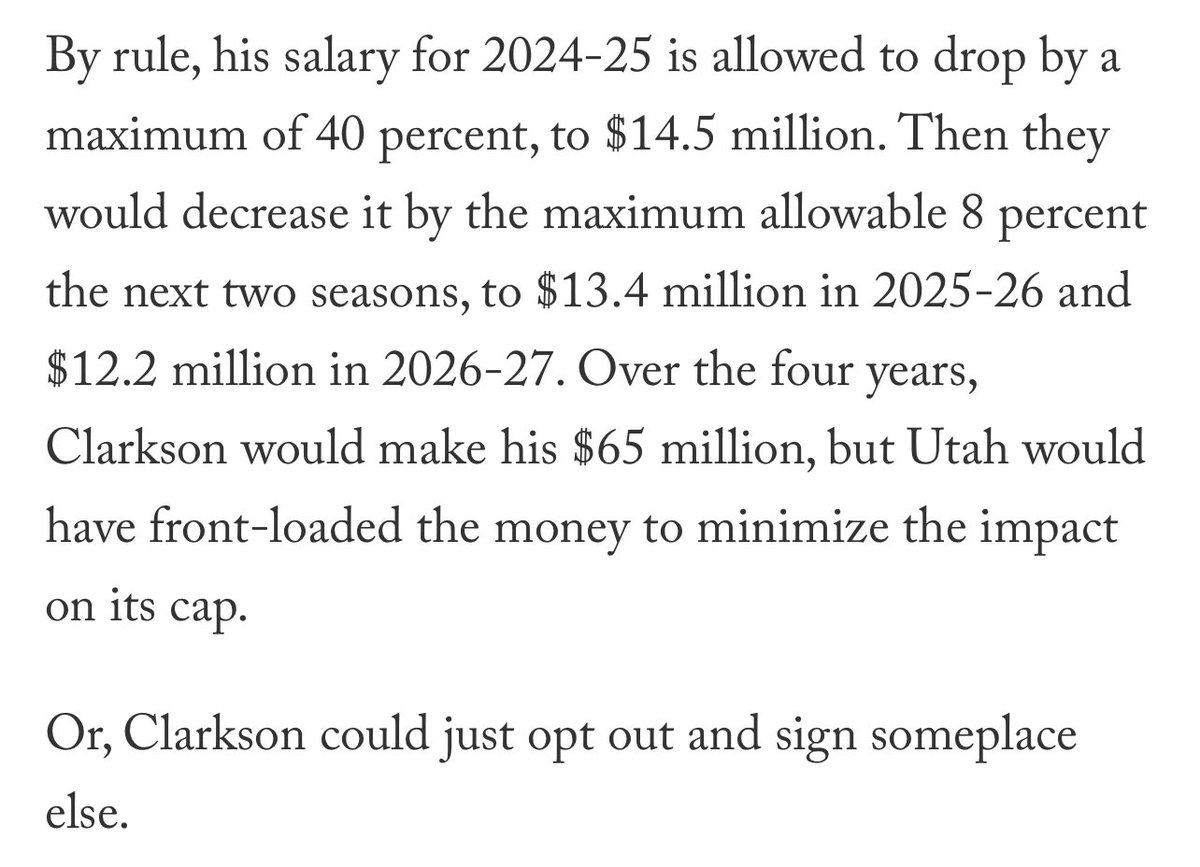 New article from The Athletic talks about NBA Free Agency
Good info on Jazz / Jordan Clarkson situation 

full article 👉 theathletic.com/4590137/2023/0…

.
.
#JazzNation #UtahJazz #TakeNote
#GoJazz #JordanClarkson #NBA