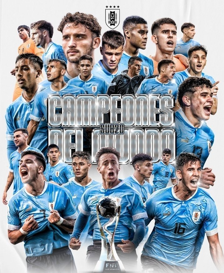 Que lindo ser uruguayo, la unión del equipo, el brindarse al máximo y la rebeldía.  Campeones del #MundialSub20