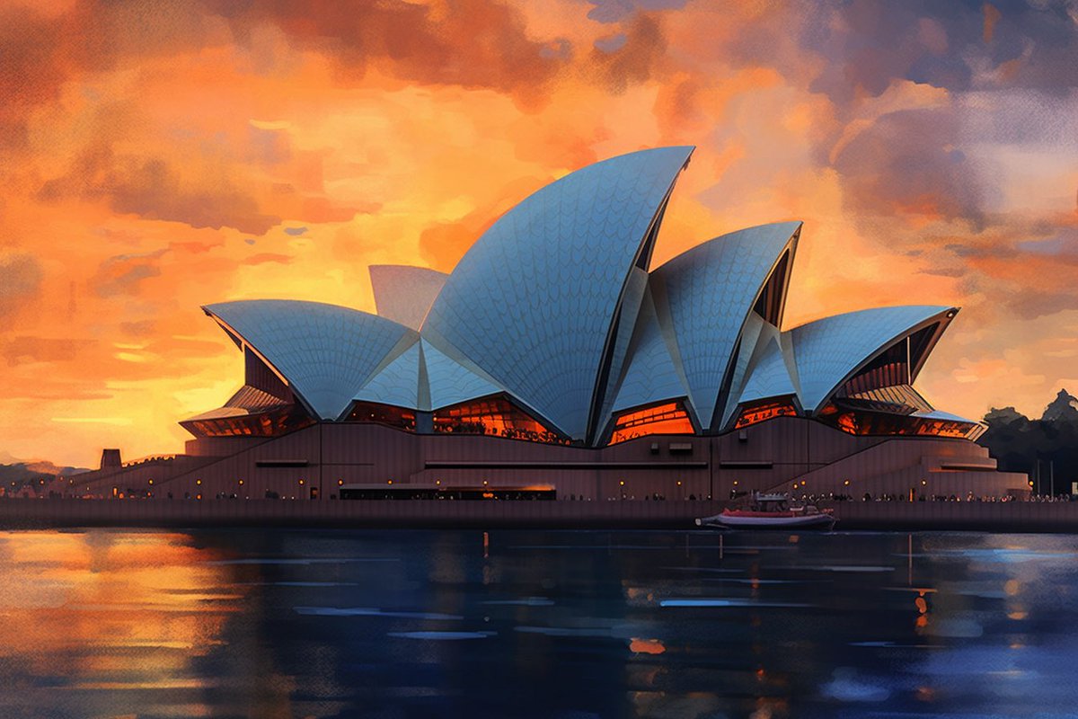 Sydney Opera House oil painting.

#sydney #aiart #aiartuk #abstract #abstractart  #sydneyoperahouse #operahouse #sydneyaustralia #australia #sydneyopera #ocean #sea #sunset #sunrise #digitalprint #aipainting #aiartwork #sundown #oilpainting #ai #aiimages #artwork #midjourney