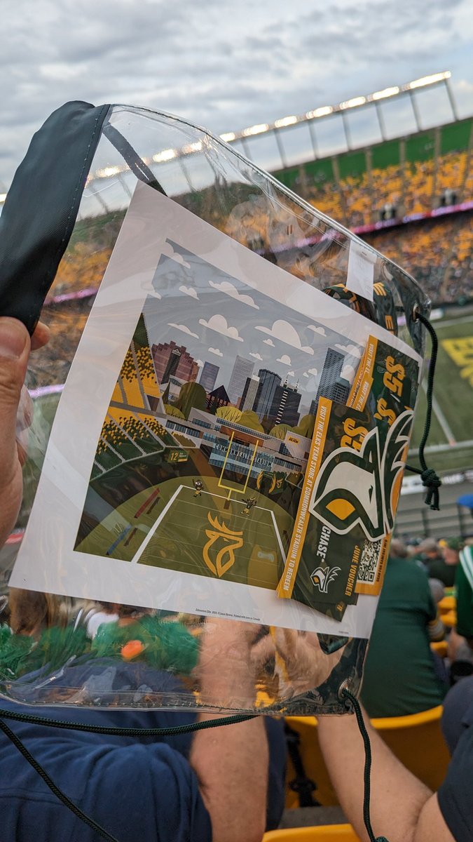 MChow2013's tweet photo. Nice to get my season seat @GoElks swag and have my @jason_blower print! #goelksgo #CFLGameday https://t.co/HKZHifqF55