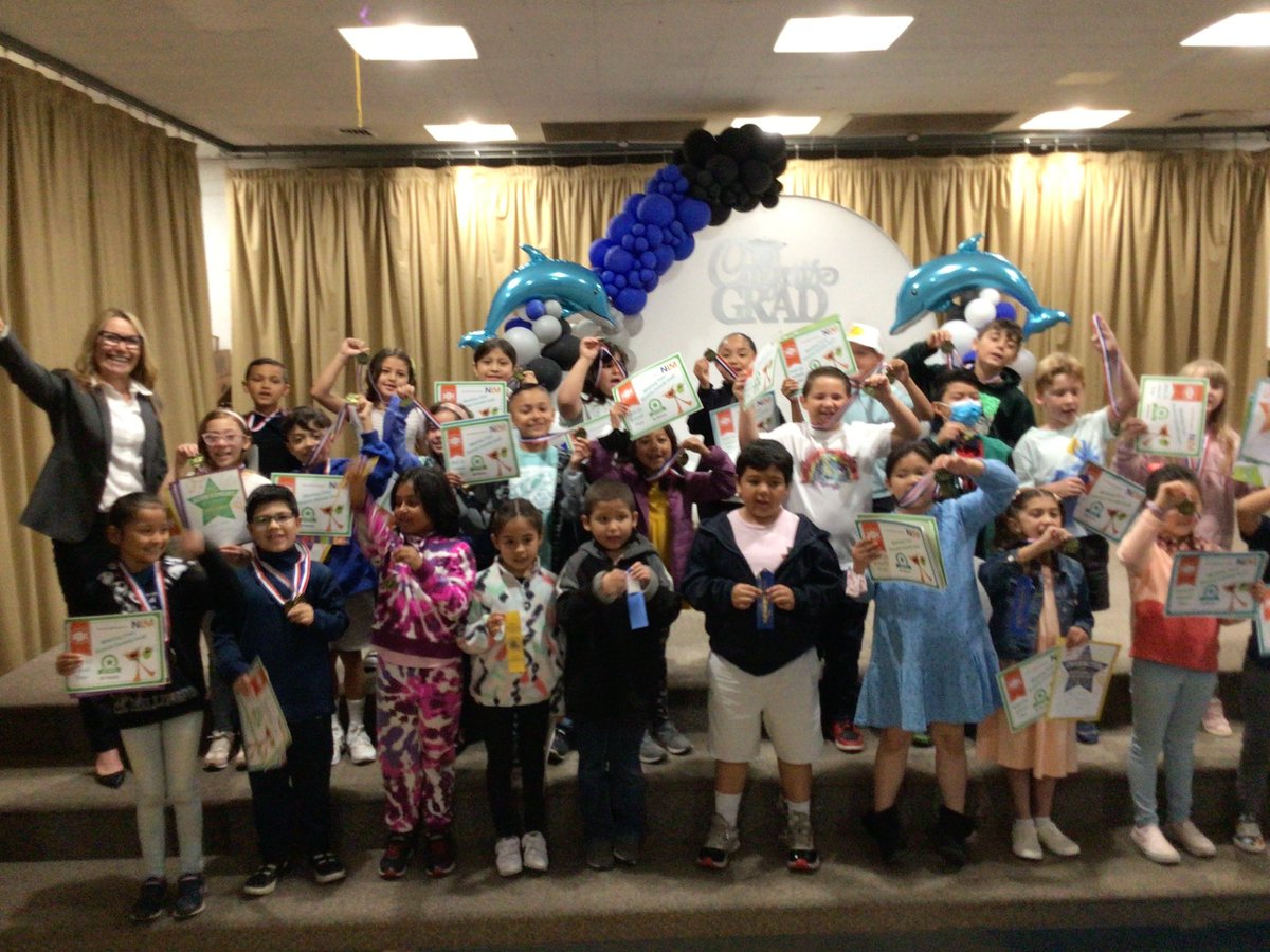 principaldulles's tweet photo. Dulles Dolphins stretch their thinking and earn stretch medals & more at the end of year awards assemblies.🐬#IreadyStretchGoals #NLMUSD #DullesElementary #DullesDolphins https://t.co/QKqhGNRGbV