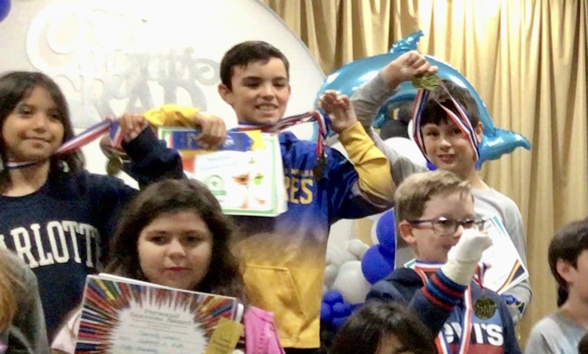 principaldulles's tweet photo. Dulles Dolphins stretch their thinking and earn stretch medals & more at the end of year awards assemblies.🐬#IreadyStretchGoals #NLMUSD #DullesElementary #DullesDolphins https://t.co/QKqhGNRGbV