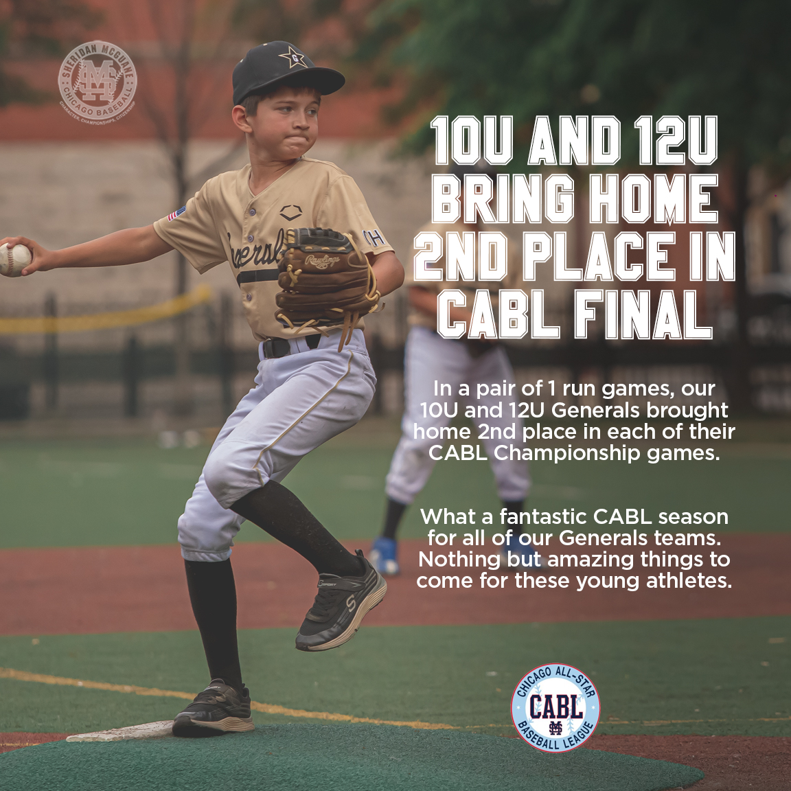 SheridanMcGuane's tweet photo. In a pair of 1 run games, our 10U and 12U Generals brought home 2nd place in each of their CABL Championship games.
What a fantastic CABL season for all of our Generals teams!
#3cbaseball #sheridanmcguanebaseball #generalsbaseball #chicagobaseball #CABL https://t.co/bJtcoBgqZ1