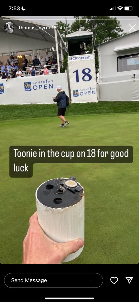 Guy who set the pins put a toonie on 18 today.