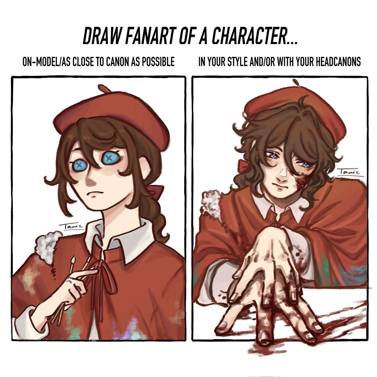 taniesart_'s tweet photo. [tw: a bit of blood?]
doodled this in a bunch of hours just for fun but I actually like how he turned out in my style (couldn't really include head canons but oh well)
#identityVイラスト #IdentityVfanart #IDV #IDVFanart #edgarvalden #idvpainter #edgarvaldenfanart https://t.co/K7UKi7Vt4Y