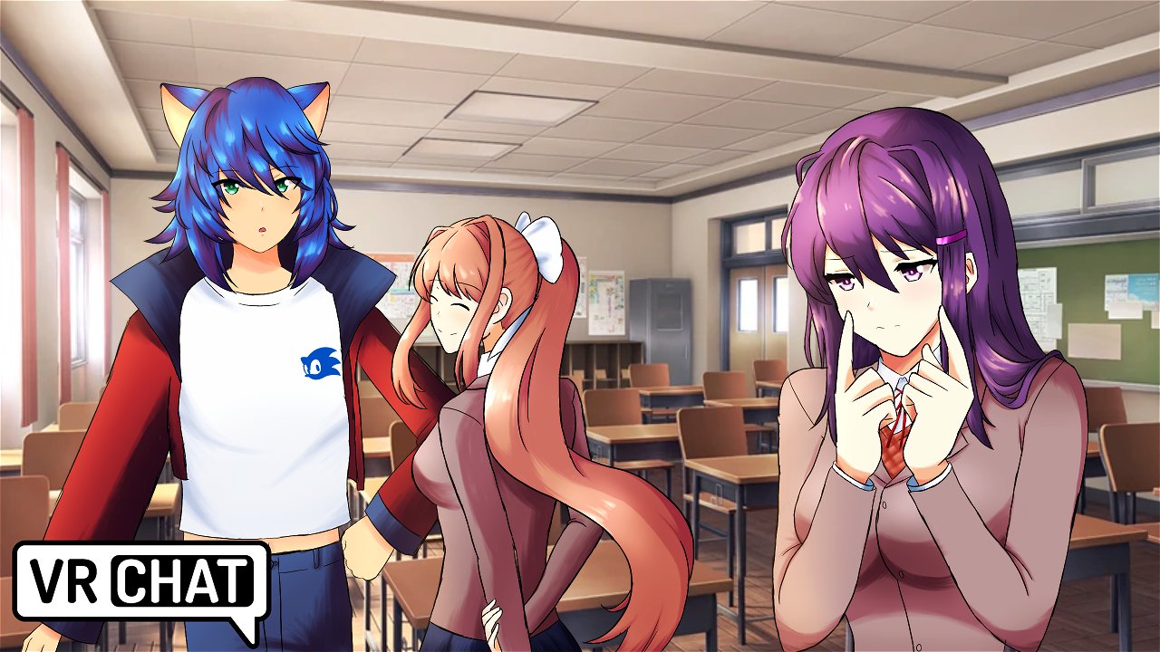 Speedy blue on X: A interesting encounter! NEXT VR CHAT VIDEO! Sonic goes  to the literature club.  / X
