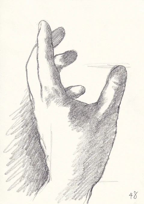 以前描いた手のクロッキーから4枚。
