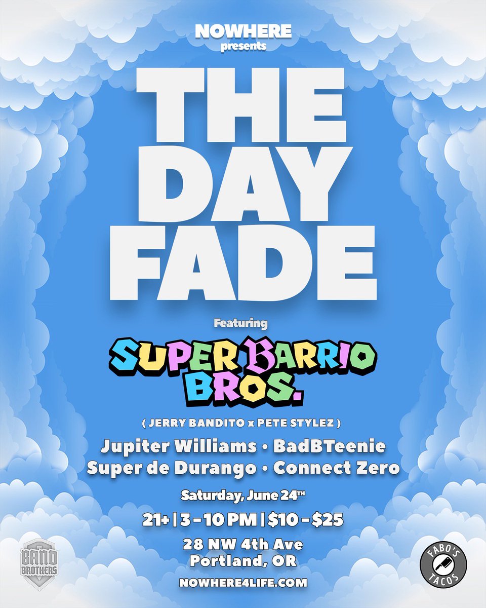 The MF Day Fade is back! 

☀️ Saturday, June 24th | 3 - 10 PM ☀️

Get your fits right, call your baby sitters, get those shifts covered - we bout to go crazy this summer! 

See you soon 💙

🚪
