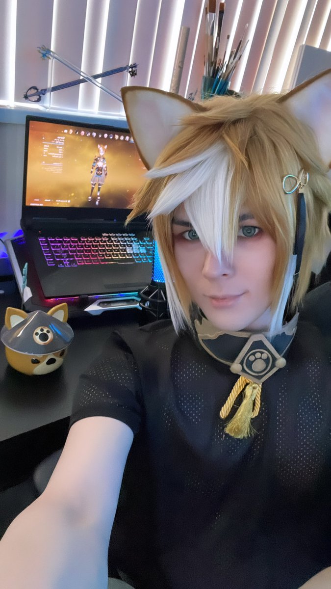 KenekoHearts's tweet photo. About to start~ let’s Duel!
https://t.co/Xj2SyriLJy
#Genshin #GenshinImapact #gorou #generalgorou #Goroucosplay #genshincosplay #eboy #cosplayer #streamer https://t.co/JMUlkSabth