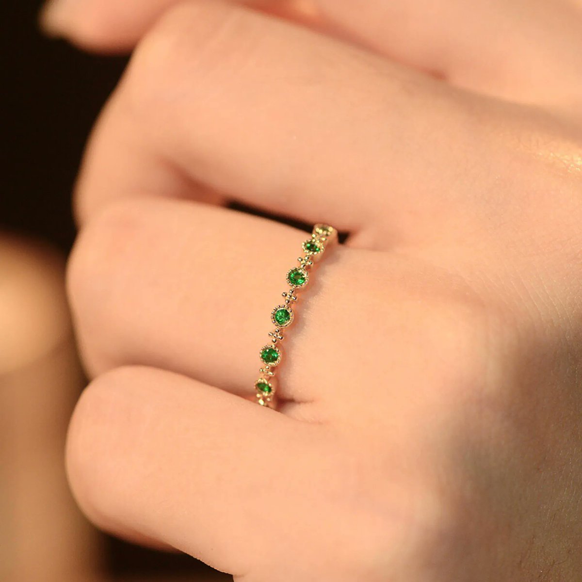 Celebrate your individuality with a custom birthstone emerald  ring. Carry your birth month's beauty wherever you go. WhatsApp: +8618520595760 #CustomBirthstoneRing #CelebrateIndividuality #BirthMonthBeauty #emeraldring