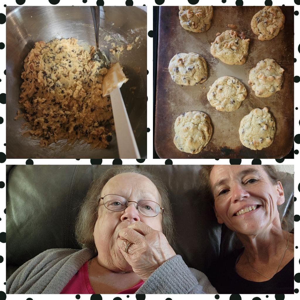 JWatWolves's tweet image. Spending time with my Mom, who is in hospice, today. Made her my Dad's famous cookies. She got the first cookie fresh from the oven. #PostForPencils #adventureswithalane