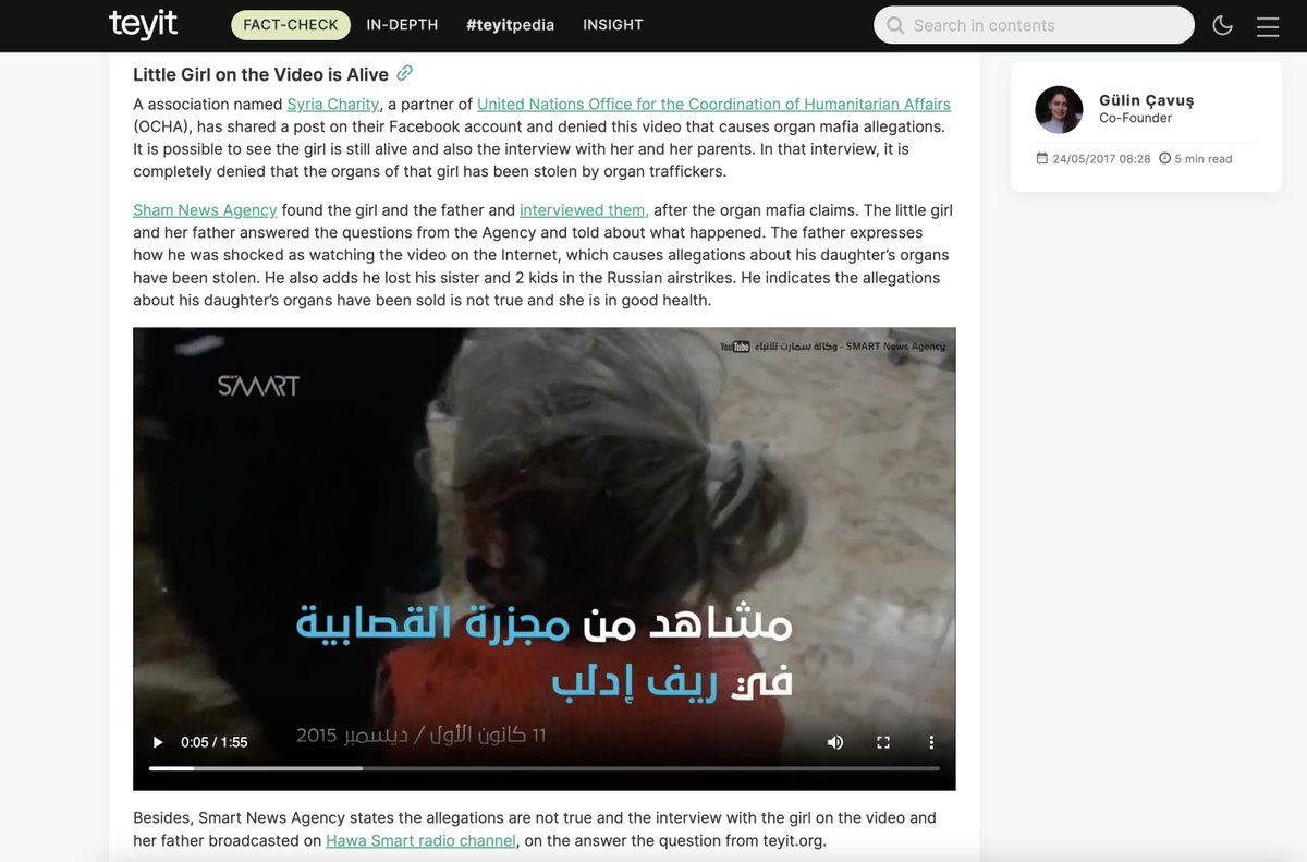 US conspiracy theorist Dom Lucre falsley claims this viral clip shows traffickers kidnapping a child to 'harvest either her adrenochrome or organs'. The clip, from 2015, shows the Al Sham Humanitarian Foundation treating a wounded child after Russian air strikes in Idlib, Syria.