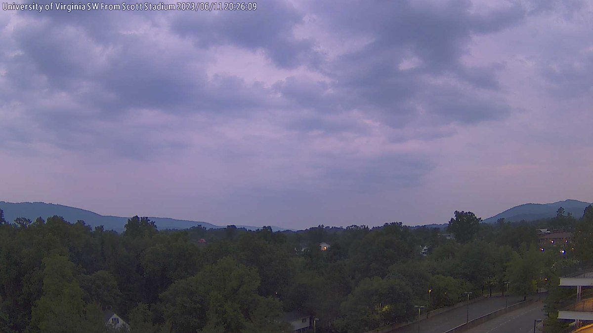 UVA Scott Stadium at sunset and it's 80.2 F.