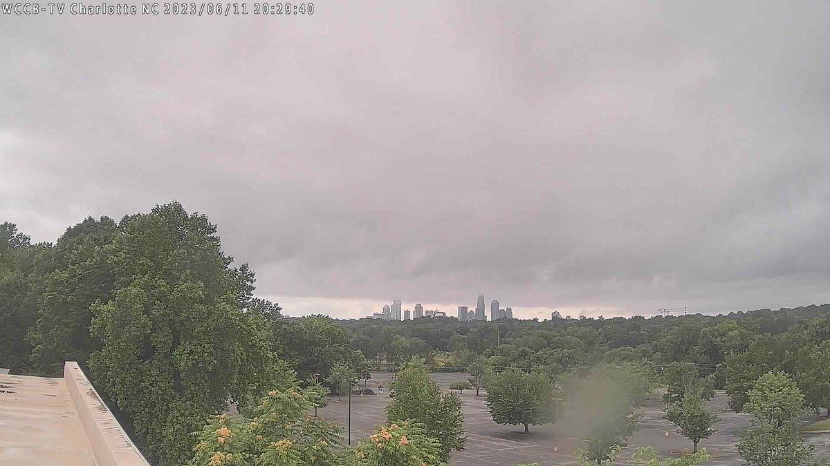 WCCB Charlotte at sunset and it's 68.6 F.
