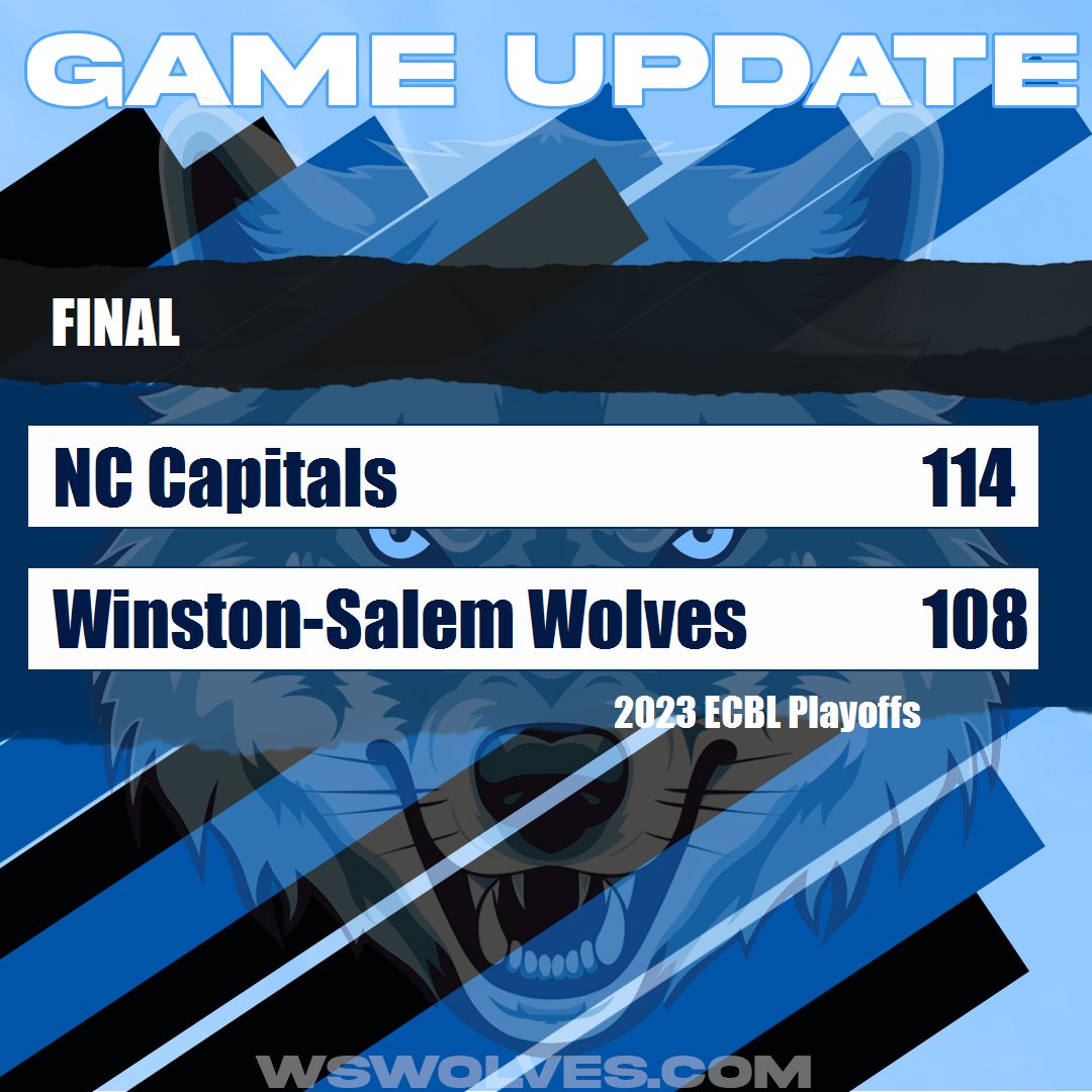 FINAL

Wolves fall to NC Capitals 114-108.

Thanks to all the Wolves fans who supported us this season. See you soon!