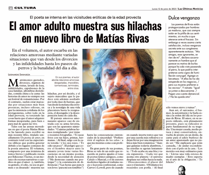 Reseña de “Un poema de Amor”, de Matías Rivas (<a href="/EdTacitas/">Ediciones Tácitas</a>), vía #LUN