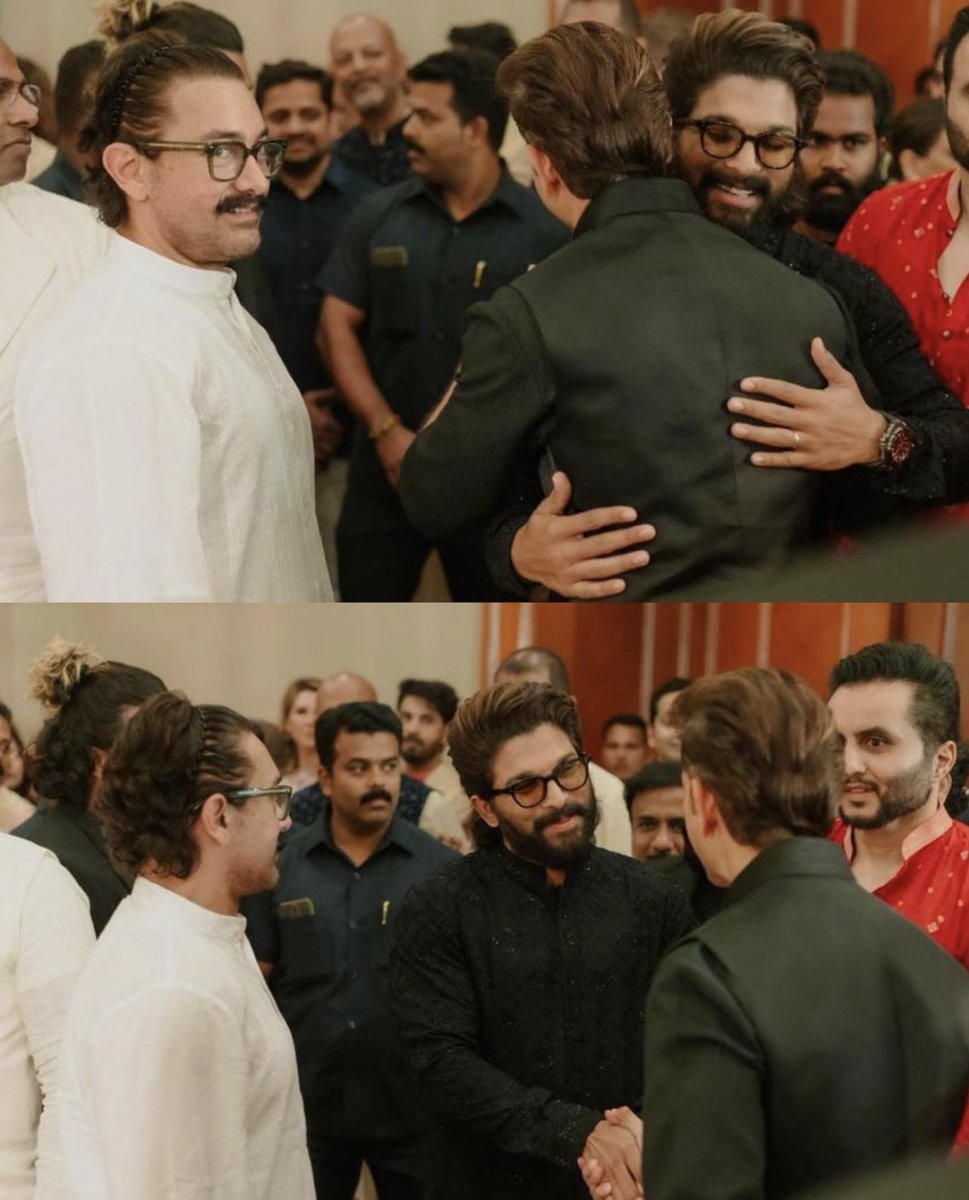 #HrithikRoshan with #AlluArjun and Aamir Khan at Ira and Madhu’s wedding event earlier today.

@iHrithik @alluarjun 

#Hrfctamilnadu