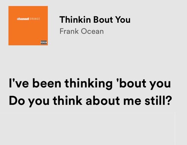 frank ocean / thinkin bout you