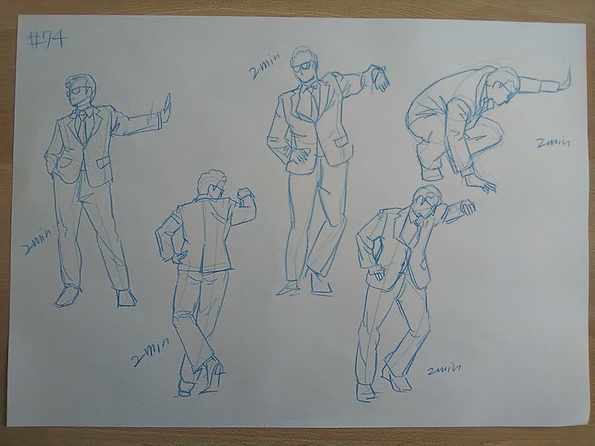 #さとまこクロッキー
#今日のクロッキー

＃73&amp;74
壁に手をつく…いろんな表情があっておもしろい。 https://t.co/Pf24ZkOZ9k