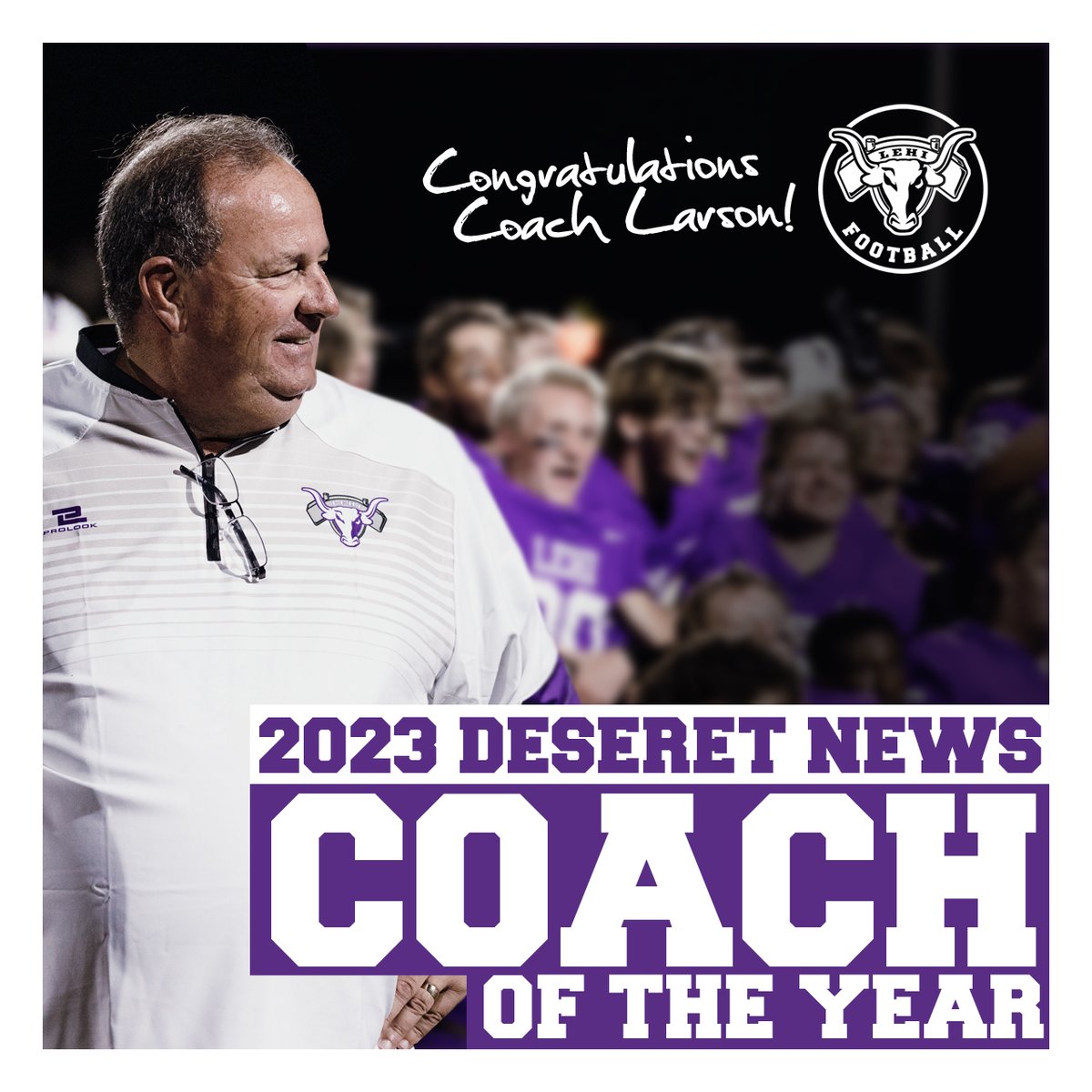 Congrulations to Coach Larson for receiving the inagural Deseret News High School Coach of the Year for 2022-2023. We are grateful for the continued impact Coach Larson has on our team, our school, and our community. Read more at 
tinyurl.com/4f8t7e3m