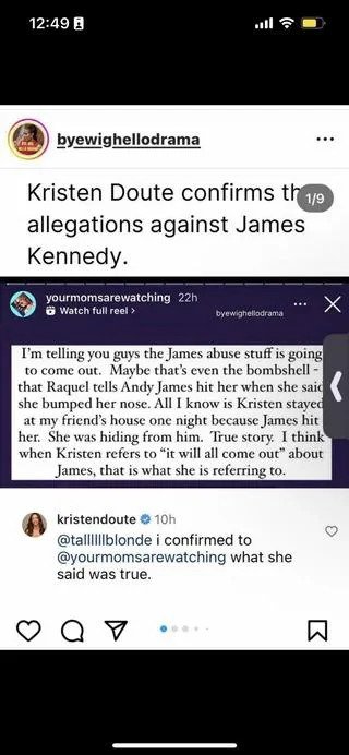 sammyd25_davis's tweet photo. @ryanbailey25 Kristen Doute confirms that James hit her when they were dating  
#PumpRules #pumprulesreunion #Scandavol @ryanbailey25 https://t.co/XCibYvttdk