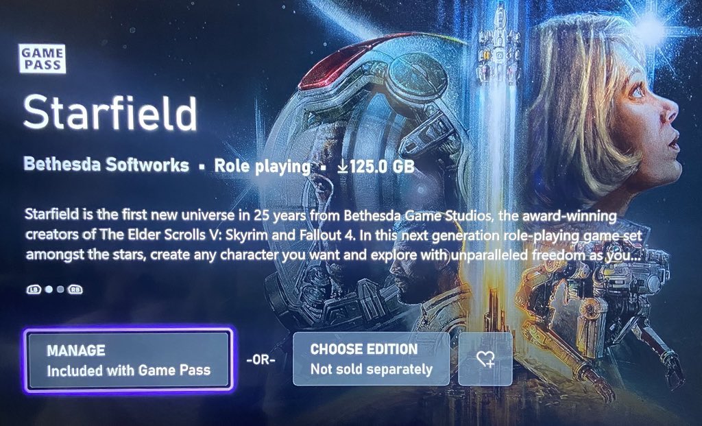 Starfield for Xbox is available to download