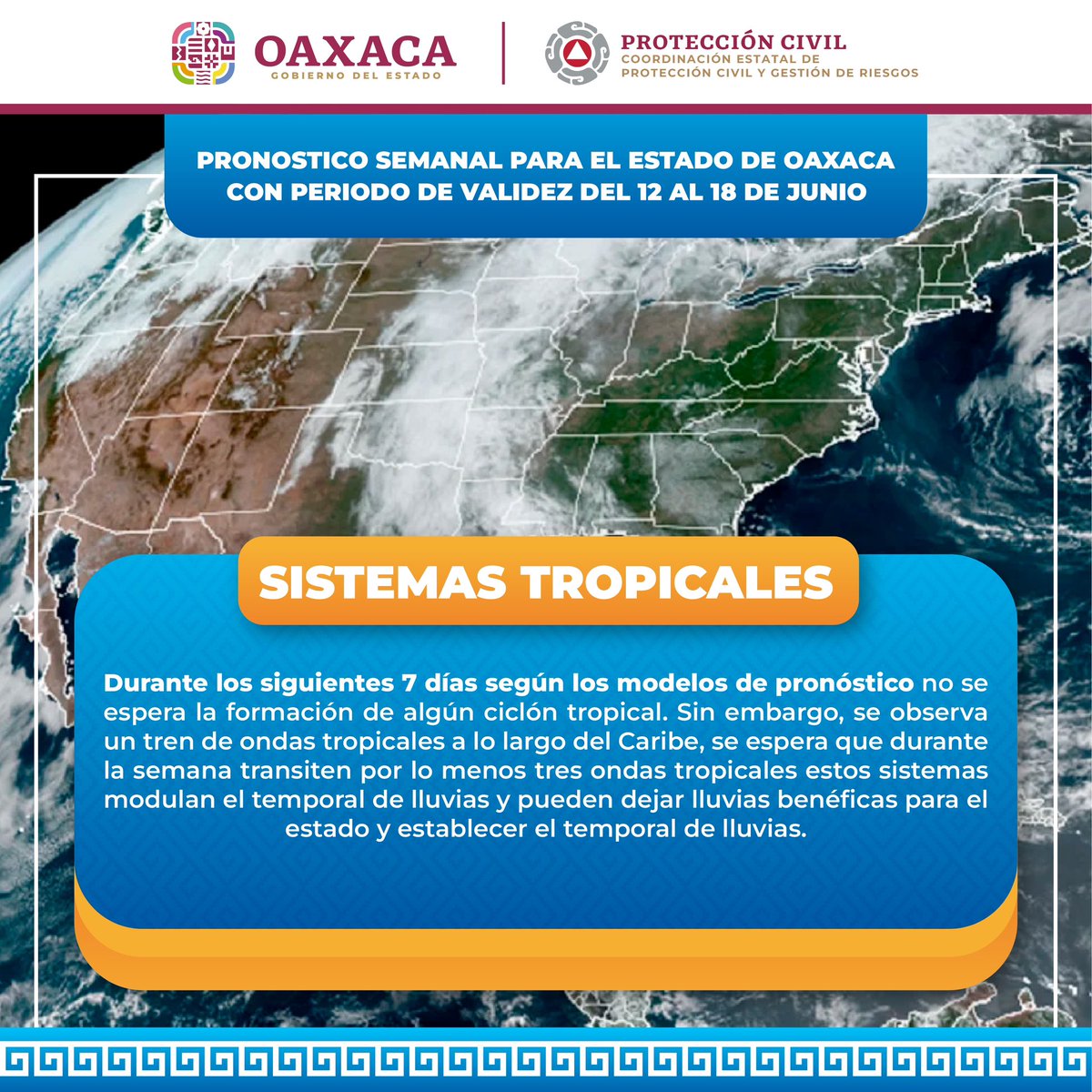 Gobierno de Oaxaca on Twitter "Conoce el pronóstico semanal del clima