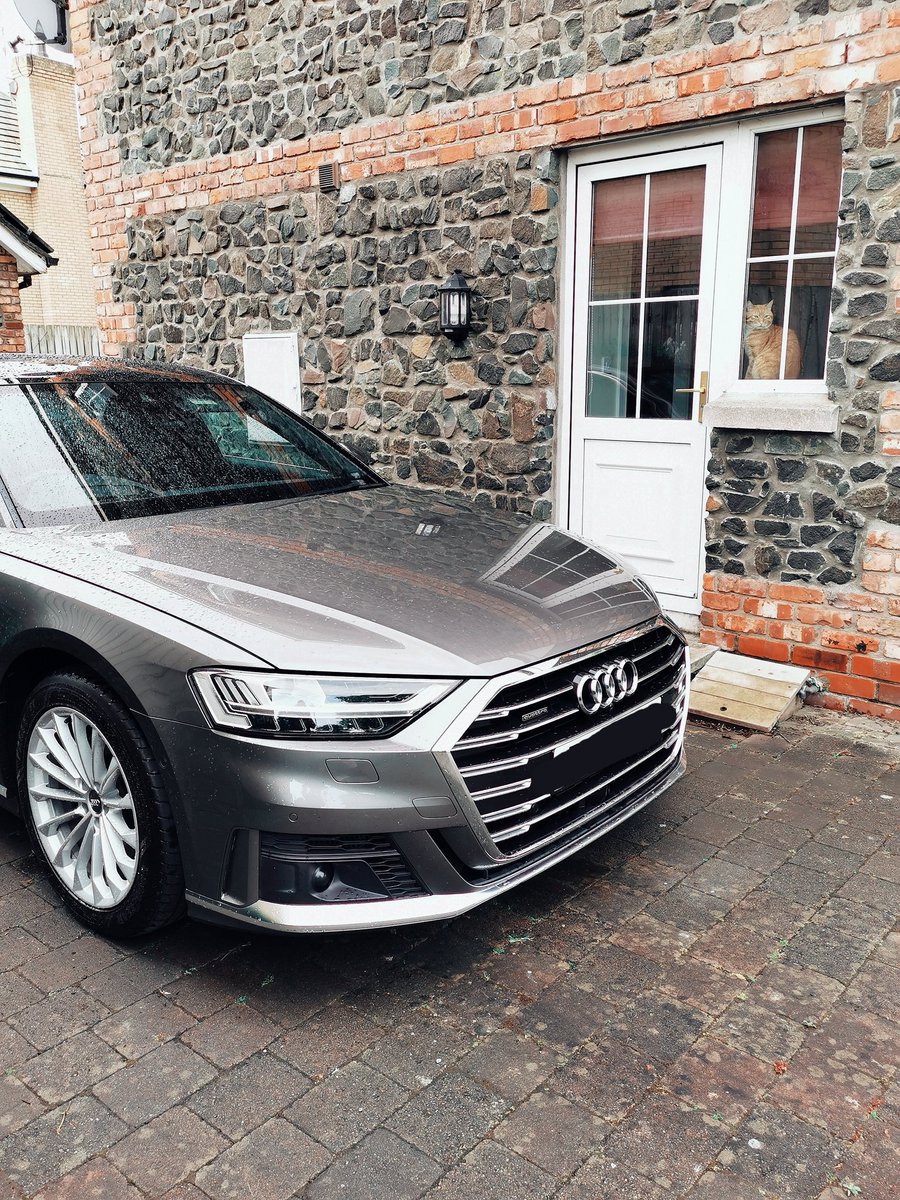 Got the new Audi back to one of it's base camps. Plus spot a house cat being nosey &amp; checking the car out.
