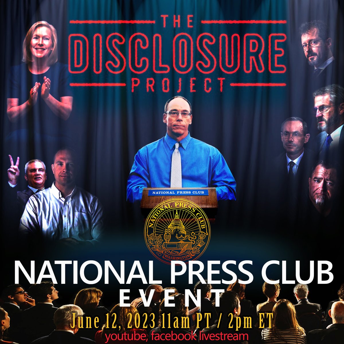 Make sure to tune into the historic National Press Club Event by Dr. Steven Greer and the Disclosure Project
June 12, 2023 11am PT / 2pm ET
#ufotwitter #uaptwitter #DavidGrusch #Grusch #NewsNation #Greer #ufodisclosurenow #nationalpressclub #ufo #uap #aliens #roswell #disclosure