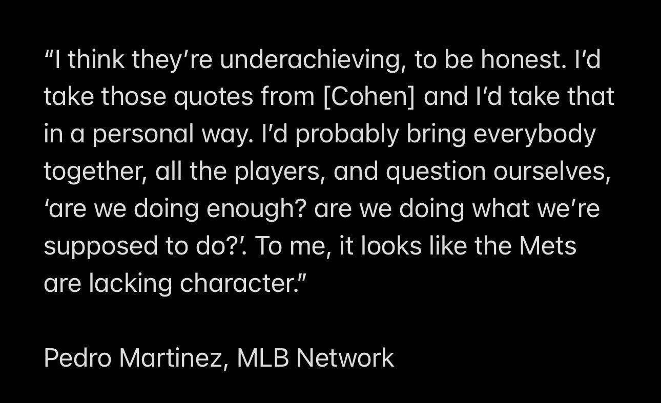 SheaHello on X: Pedro Martinez quotes on MLB Network regarding