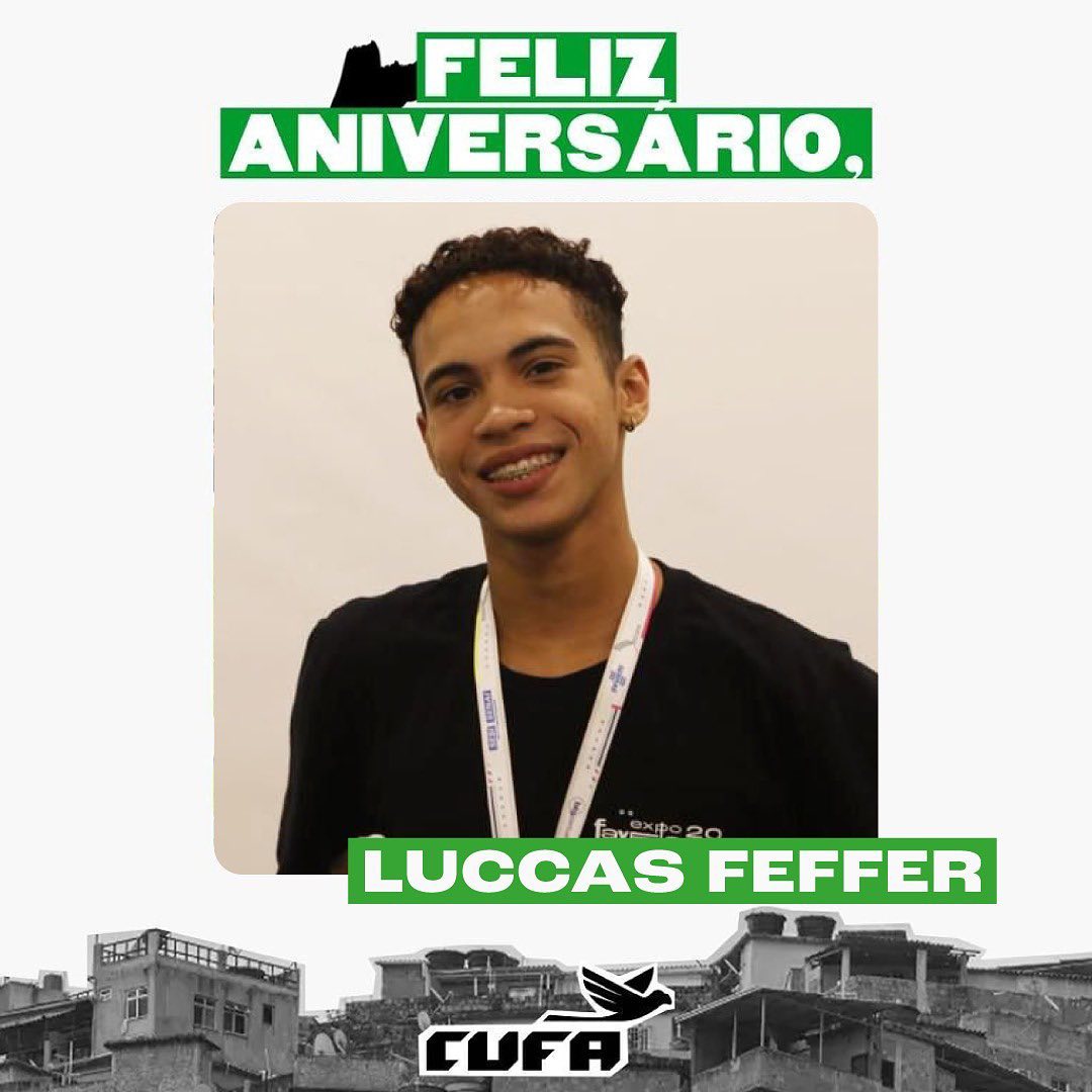 CUFA SP - CENTRAL UNICA DAS FAVELAS DE SAO PAULO (@cufasp) on Twitter photo Hoje é aniversário do nosso garoto prodígio, o caçula do nosso time!
Parabéns, <a href="/luccasfeffer/">Luccas Feffer</a> !
O Luccas é responsável por toda a criação e aplicação da identidade visual das nossas redes. É um garoto de ouro, e pra nós, é uma honra poder contar com ele na Família CUFA. Hoje é aniversário do nosso garoto prodígio, o caçula do nosso time!
Parabéns, <a href="/luccasfeffer/">Luccas Feffer</a> !
O Luccas é responsável por toda a criação e aplicação da identidade visual das nossas redes. É um garoto de ouro, e pra nós, é uma honra poder contar com ele na Família CUFA.