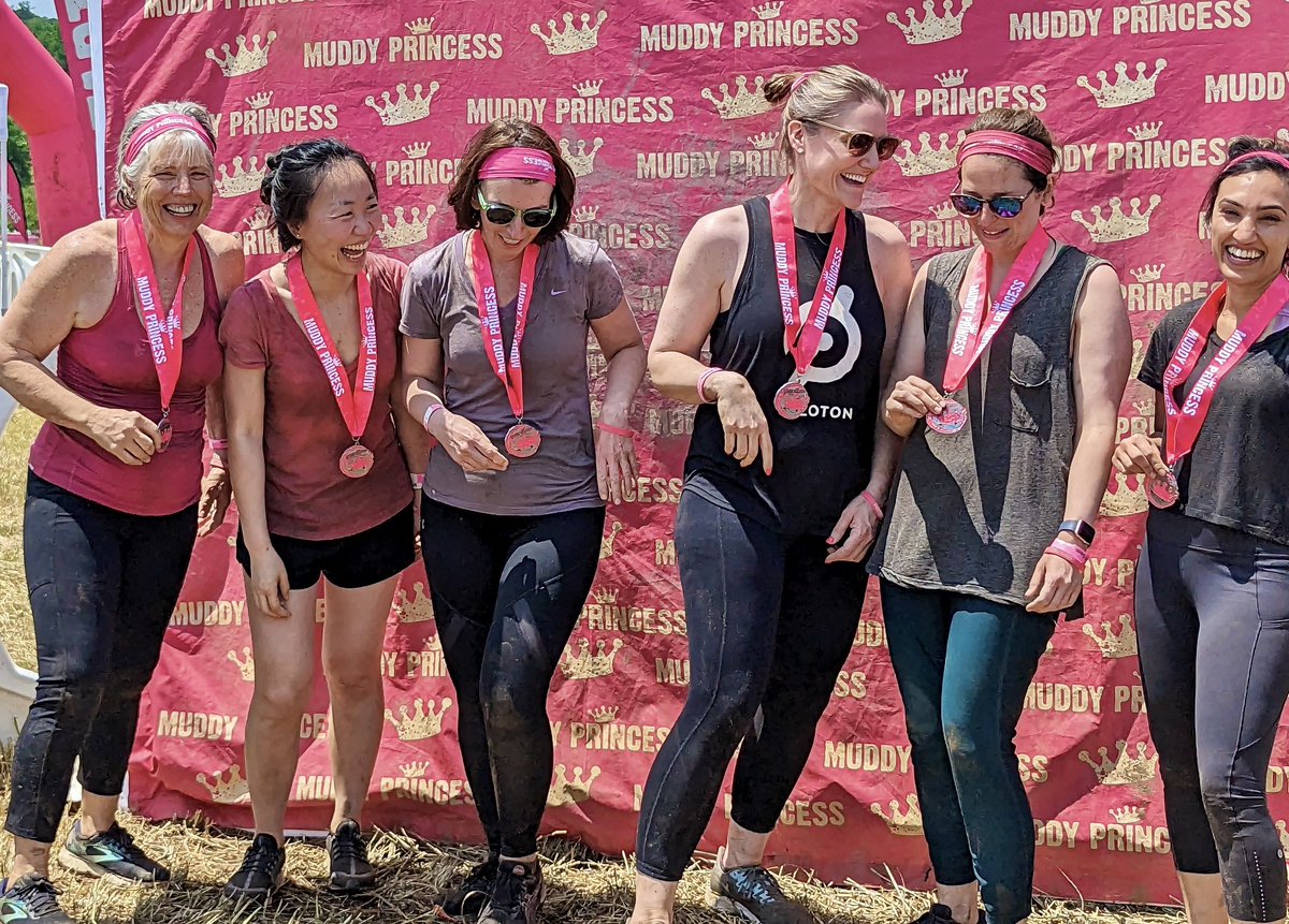 Before and After. @BIDMCVIR #womeninIR bonding. Only @TaliFudimNP would pick a mud run!